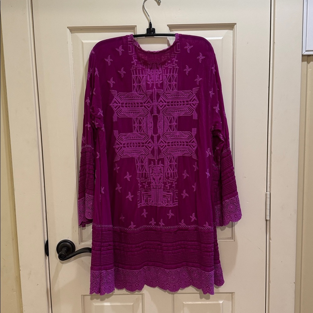 Embroidered Purple Women's Top - Johnny Was - Picture 3 of 3